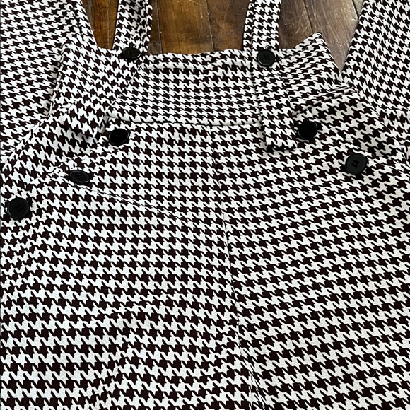 Houndstooth Black & White Suspender jumpsuit - Picture 2 of 5